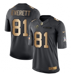 Nike Rams #81 Gerald Everett Black Youth Stitched NFL Limited Gold Salute to Service Jersey