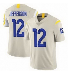 Youth Los Angeles Rams #12 Van Jefferson Bone Stitched Football Limited Jersey