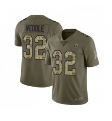 Youth Los Angeles Rams 32 Eric Weddle Limited Olive Camo 2017 Salute to Service Football Jersey
