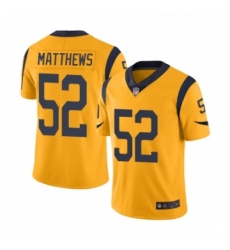Youth Los Angeles Rams 52 Clay Matthews Limited Gold Rush Vapor Untouchable Football Jersey