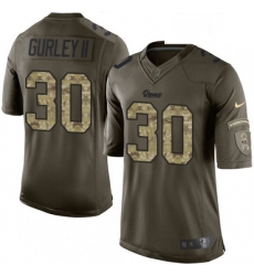Youth Nike Los Angeles Rams 30 Todd Gurley Elite Green Salute to Service NFL Jersey