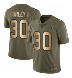 Youth Nike Los Angeles Rams 30 Todd Gurley Limited OliveGold 2017 Salute to Service NFL Jersey
