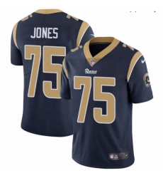Youth Nike Los Angeles Rams #75 Deacon Jones Navy Blue Team Color Vapor Untouchable Limited Player NFL Jersey
