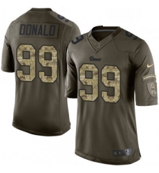 Youth Nike Los Angeles Rams 99 Aaron Donald Elite Green Salute to Service NFL Jersey