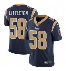 Youth Nike Rams 58 Cory Littleton Navy Blue Team Color Stitched NFL Vapor Untouchable Limited Jersey