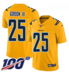 Chargers 25 Melvin Gordon III Gold Men Stitched Football Limited Inverted Legend 100th Season Jersey