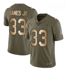 Chargers 33 Derwin James Jr Olive Gold Men Stitched Football Limited 2017 Salute To Service Jersey