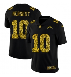 Los Angeles Chargers 10 Justin Herbert Men Nike Leopard Print Fashion Vapor Limited NFL Jersey Black