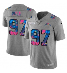 Los Angeles Chargers 97 Joey Bosa Men Nike Multi Color 2020 NFL Crucial Catch NFL Jersey Greyheather