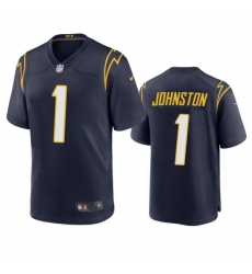Men Los Angeles Chargers 1 Quentin Johnston Navy Stitched Game Jersey