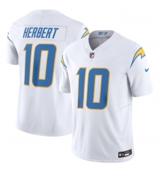 Men Los Angeles Chargers 10 Justin Herbert White 2023 F U S E  Vapor Untouchable Limited Stitched Jersey