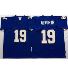 Men Los Angeles Chargers 19 Lance Alworth Blue M&N Throwback Jersey