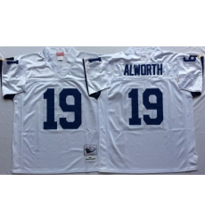 Men Los Angeles Chargers 19 Lance Alworth White M&N Throwback Jersey
