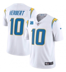 Men Los Angeles Chargers 2022 #10 Justin Herbert White With 2-star C Patch Vapor Untouchable Limited Stitched Jersey