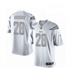 Men Los Angeles Chargers 25 Melvin Gordon Limited White Platinum Football Jersey