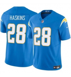 Men Los Angeles Chargers 28 Hassan Haskins Blue 2024 F U S E Vapor Limited Stitched Football Jersey