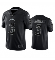 Men Los Angeles Chargers 3 Derwin James Black Reflective Limited Stitched Football Jersey