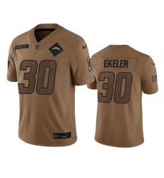 Men Los Angeles Chargers 30 Austin Ekeler 2023 Brown Salute To Service Limited Stitched Jersey