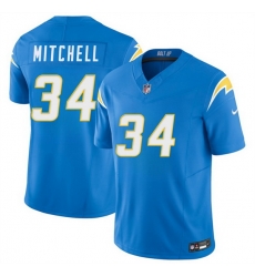 Men Los Angeles Chargers  34 Keaton Mitchell Blue 2026 F U S E  Vapor Limited Stitched Football Jersey