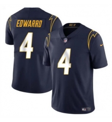 Men Los Angeles Chargers 4 Gus Edwards Navy Vapor Limited Stitched Football Jersey