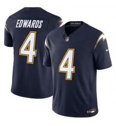 Men Los Angeles Chargers 4 Taylor Heinicke Navy 2025 F U S E  Alternate Vapor Limited Stitched Football Jersey