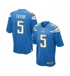 Men Los Angeles Chargers 5 Tyrod Taylor Game Electric Blue Alternate Football Jersey