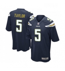 Men Los Angeles Chargers 5 Tyrod Taylor Game Navy Blue Team Color Football Jersey