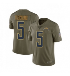 Men Los Angeles Chargers 5 Tyrod Taylor Limited Olive 2017 Salute to Service Football Jersey