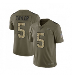 Men Los Angeles Chargers 5 Tyrod Taylor Limited Olive Camo 2017 Salute to Service Football Jersey