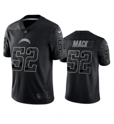Men Los Angeles Chargers 52 Khalil Mack Black Reflective Limited Stitched Football Jersey