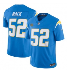 Men Los Angeles Chargers 52 Khalil Mack Blue 2024 F U S E  With 4 Star C Patch Vapor Untouchable Limited Stitched Jersey