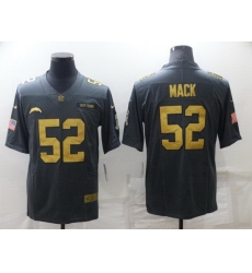 Men Los Angeles Chargers 52 Khalil Mack Grey Gold Salute To Service Limited Stitched jersey