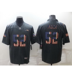 Men Los Angeles Chargers 52 Khalil Mack Grey Salute To Service USA Flag Stitched jersey