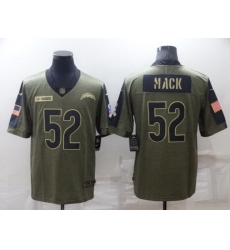Men Los Angeles Chargers 52 Khalil Mack Olive Salute To Service Limited Stitched jersey