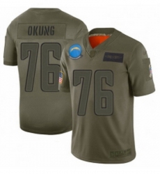 Men Los Angeles Chargers 76 Russell Okung Limited Camo 2019 Salute to Service Football Jersey