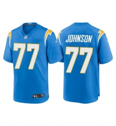 Men Los Angeles Chargers 77 Zion Johnson Blue Limited Stitched jersey