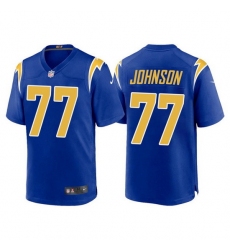Men Los Angeles Chargers 77 Zion Johnson Royal Limited Stitched jersey