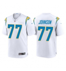 Men Los Angeles Chargers 77 Zion Johnson White Limited Stitched jersey