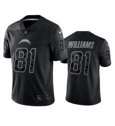 Men Los Angeles Chargers 81 Mike Williams Black Reflective Limited Stitched Football Jersey
