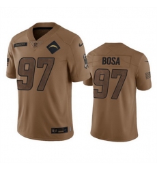 Men Los Angeles Chargers 97 Joey Bosa 2023 Brown Salute To Service Limited Stitched Jersey