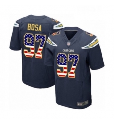 Men Los Angeles Chargers 97 Joey Bosa Elite Navy Blue Home USA Flag Fashion Football Jersey