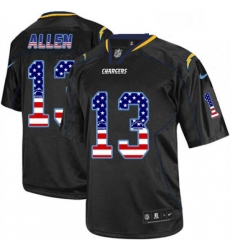 Men Nike Los Angeles Chargers 13 Keenan Allen Elite Black USA Flag Fashion NFL Jersey