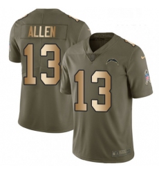 Men Nike Los Angeles Chargers 13 Keenan Allen Limited OliveGold 2017 Salute to Service NFL Jersey
