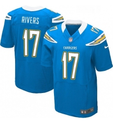 Men Nike Los Angeles Chargers 17 Philip Rivers Elite Electric Blue Alternate NFL Jersey