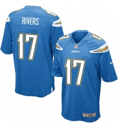 Men Nike Los Angeles Chargers 17 Philip Rivers Game Electric Blue Alternate NFL Jersey