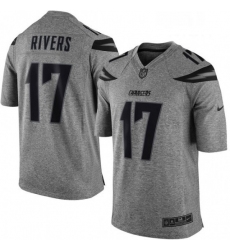 Men Nike Los Angeles Chargers 17 Philip Rivers Limited Gray Gridiron NFL Jersey