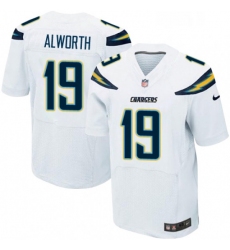 Men Nike Los Angeles Chargers 19 Lance Alworth Elite White NFL Jersey