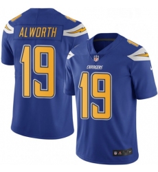 Men Nike Los Angeles Chargers 19 Lance Alworth Limited Electric Blue Rush Vapor Untouchable NFL Jersey