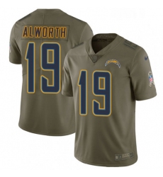 Men Nike Los Angeles Chargers 19 Lance Alworth Limited Olive 2017 Salute to Service NFL Jersey