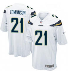 Men Nike Los Angeles Chargers 21 LaDainian Tomlinson Game White NFL Jersey